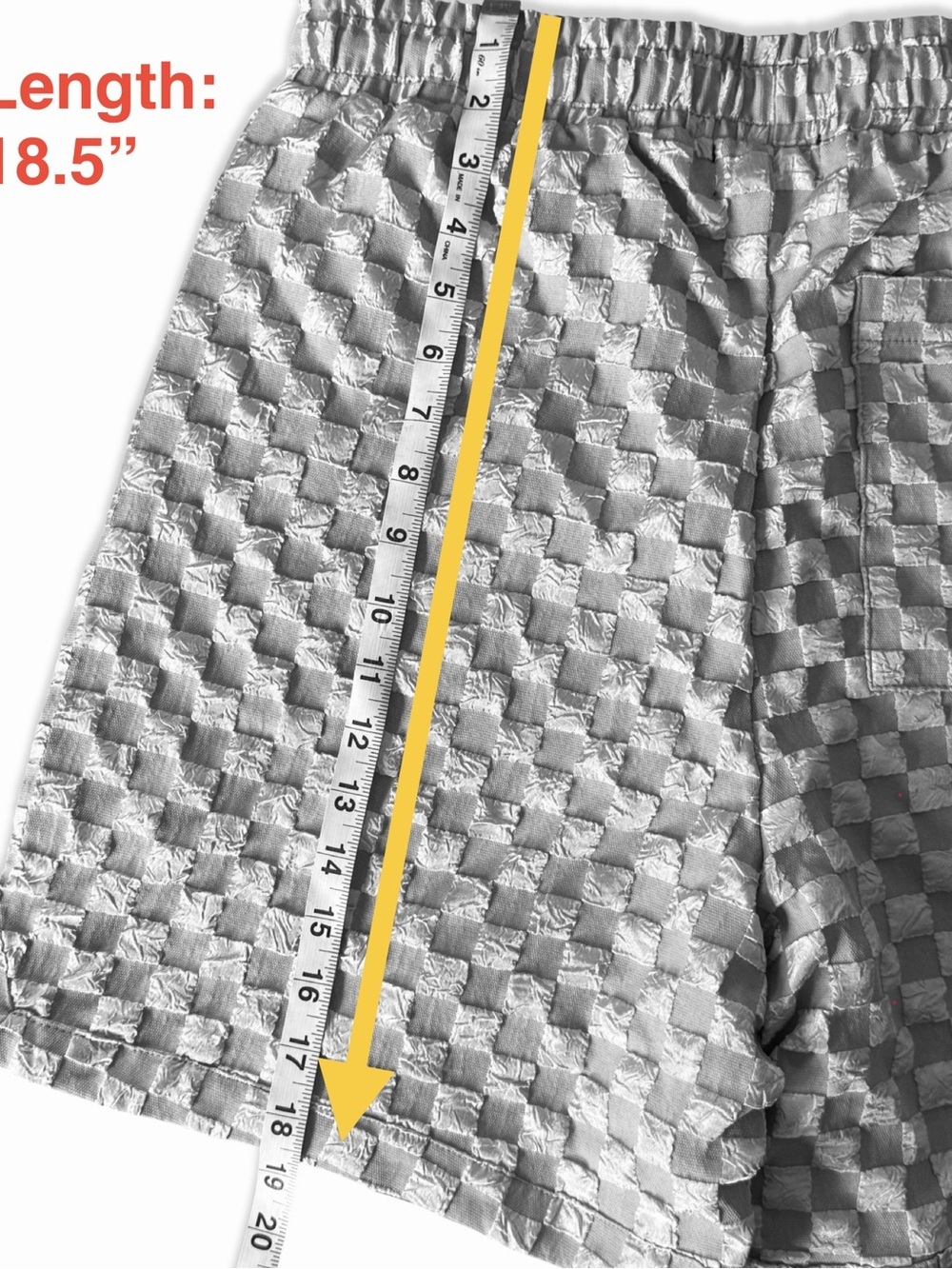 Fashion Nova Men Crinkle Textured Checkered Shorts in Grey Available as SET -NWT - Picture 6 of 10